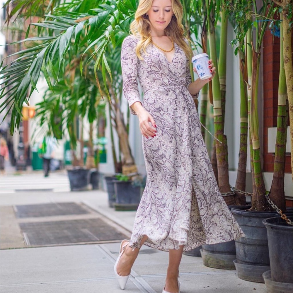 Reformation Python Print Wrap Midi Jaz Dress - image 1